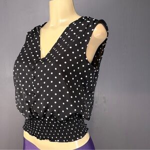 Philosophy Polka Dot Blouse | Smocked Waist | Button Front Top | NWT Women’s S
